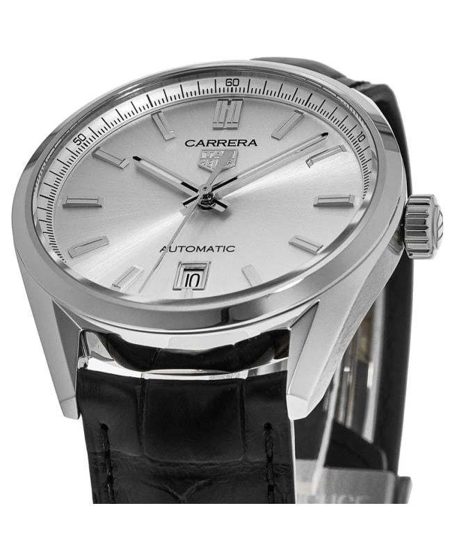TAG Heuer Tag Heuer Carrera Automatic Silver Dial Black Leather Strap Men's Watch WBN2111.FC6505 2