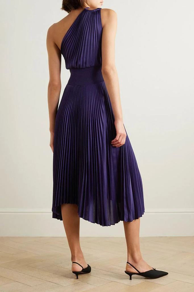 A.L.C. Ruby asymmetric pleated satin midi dress 3