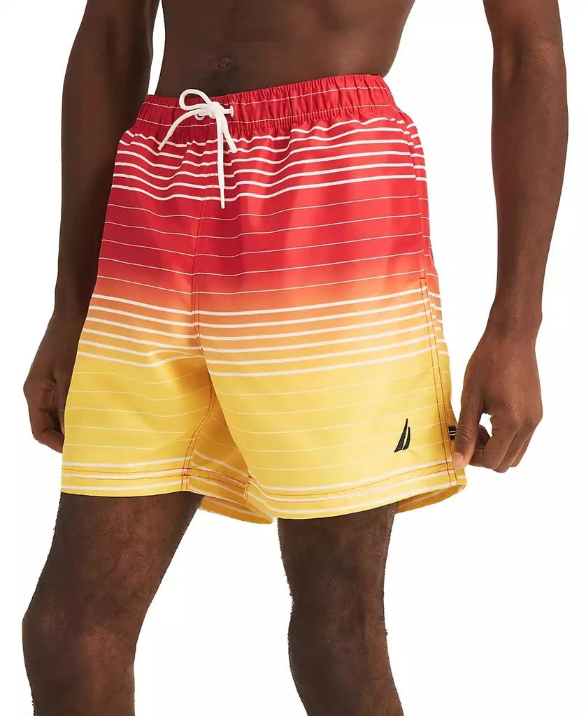 Nautica Men's Ombre Stripe Full Elastic 6" Swim Trunks 1
