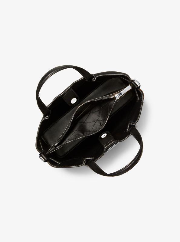 Michael Kors Carson Small Leopard Print Calf Hair Satchel