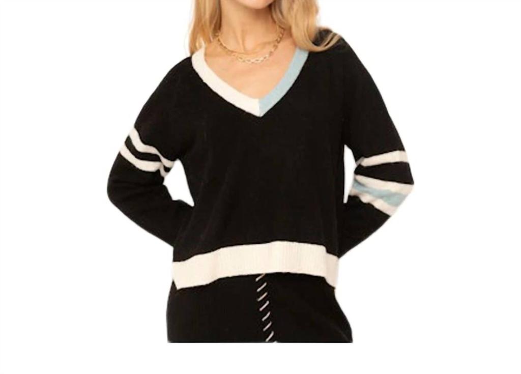 Central Park West Central Park West - Billie Varsity V Neck Sweater