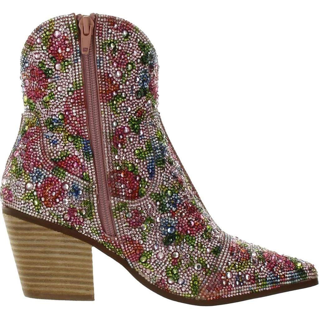 Betsey Johnson DIVAF Womens Faux Leather Block Heel Ankle Boots 2