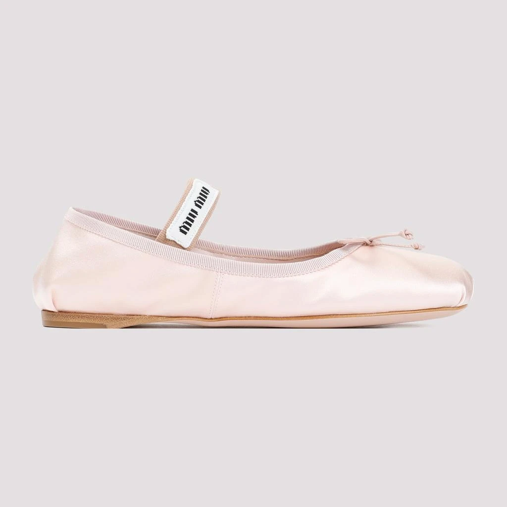Miu Miu Light Pink Satin Ballerinas 3