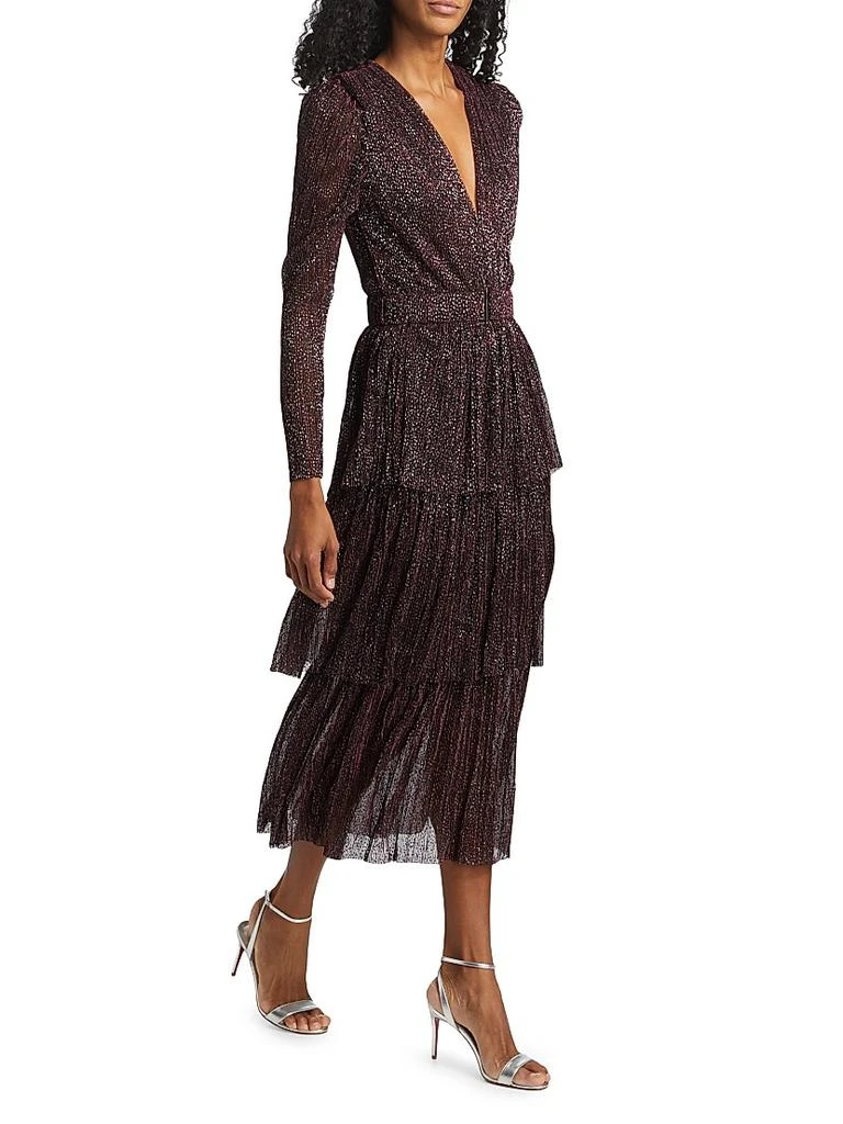 Sabina Musáyev Carry Tiered Belted Metallic Dress 4