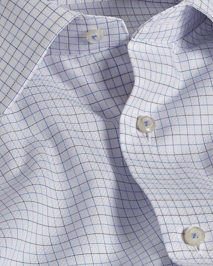 David Donahue Trim Fit Dobby Tattersall Check Dress Shirt