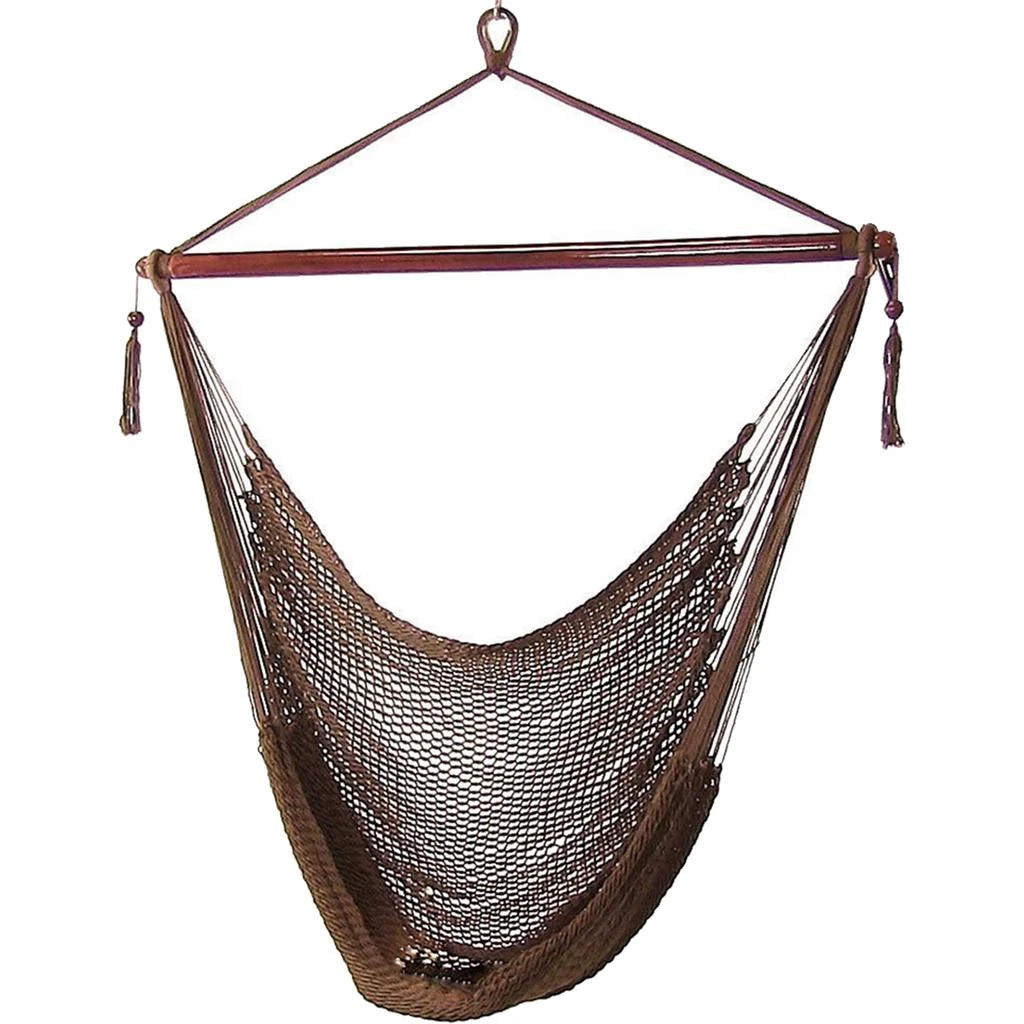 Sunnydaze Caribbean Style Extra Large Hanging Rope Hammock Chair Swing for Backyard and Patio 8