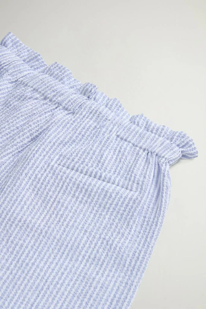 Woolrich Seersucker Cotton Shorts - Women - Blue 7