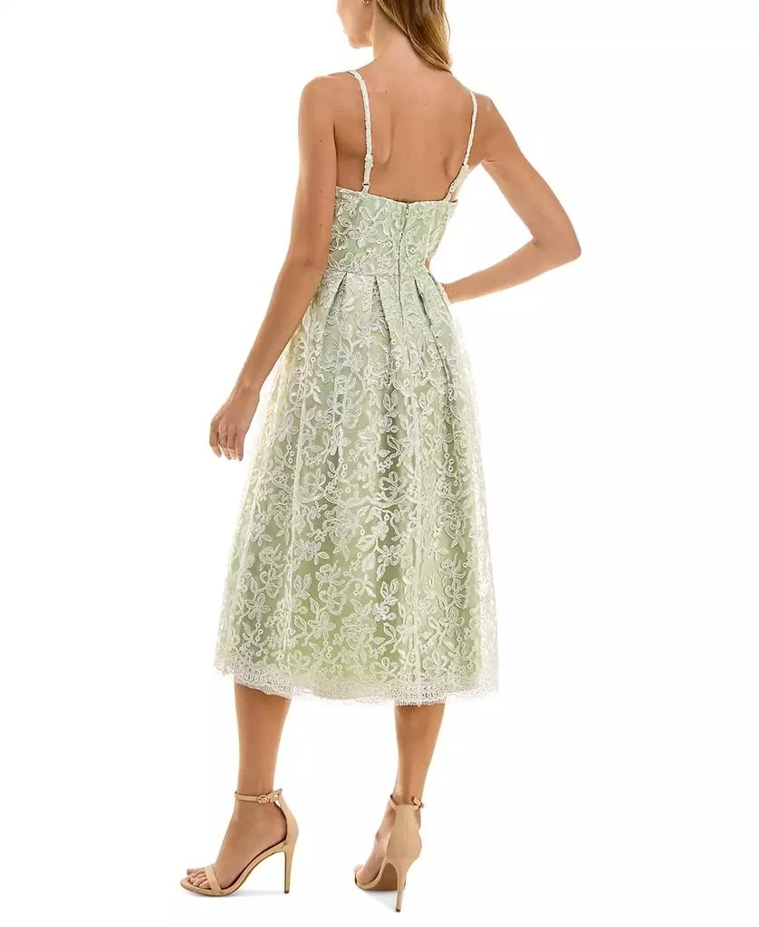 City Studios Juniors' Floral-Embroidered Sleeveless Midi Dress 2