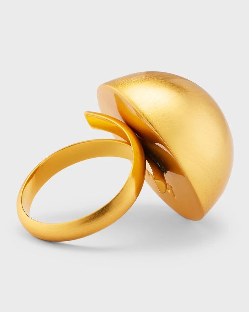 NEST Jewelry Brushed Gold-Plated Dome Adjustable Ring 4