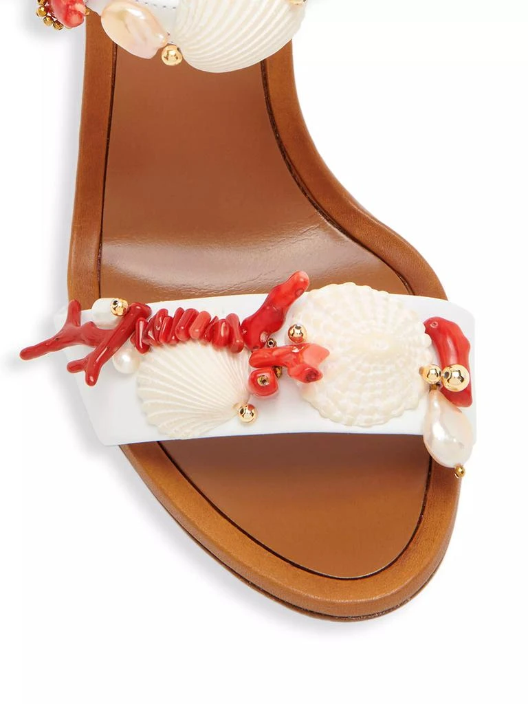 Dolce & Gabbana 100MM Coral, Shell & Freshwater Pearl-Embellished Sandals 4
