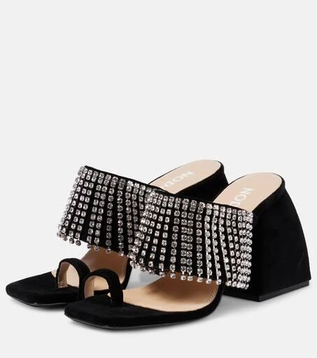 NODALETO Bulla Preston black velvet high sandals 5