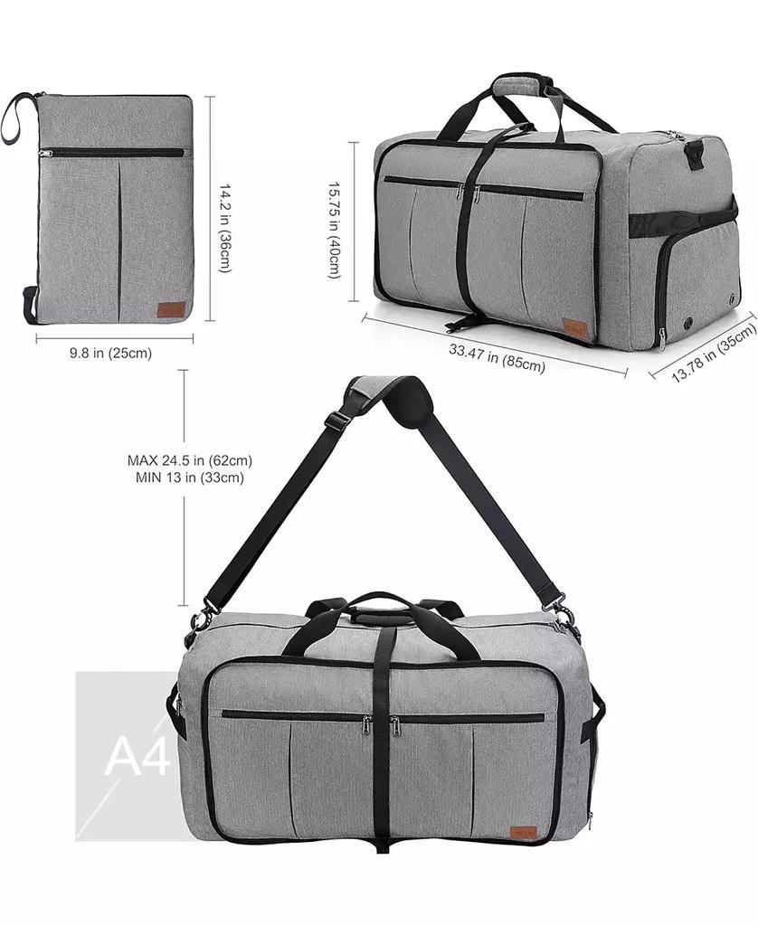 Urtala 120L Travel Duffle Bag for Men and Women, Large Foldable Duffel Bag for Travel with Shoe Compartment Overnight Weekender Bag Gym Bag Water & Tear Resistant