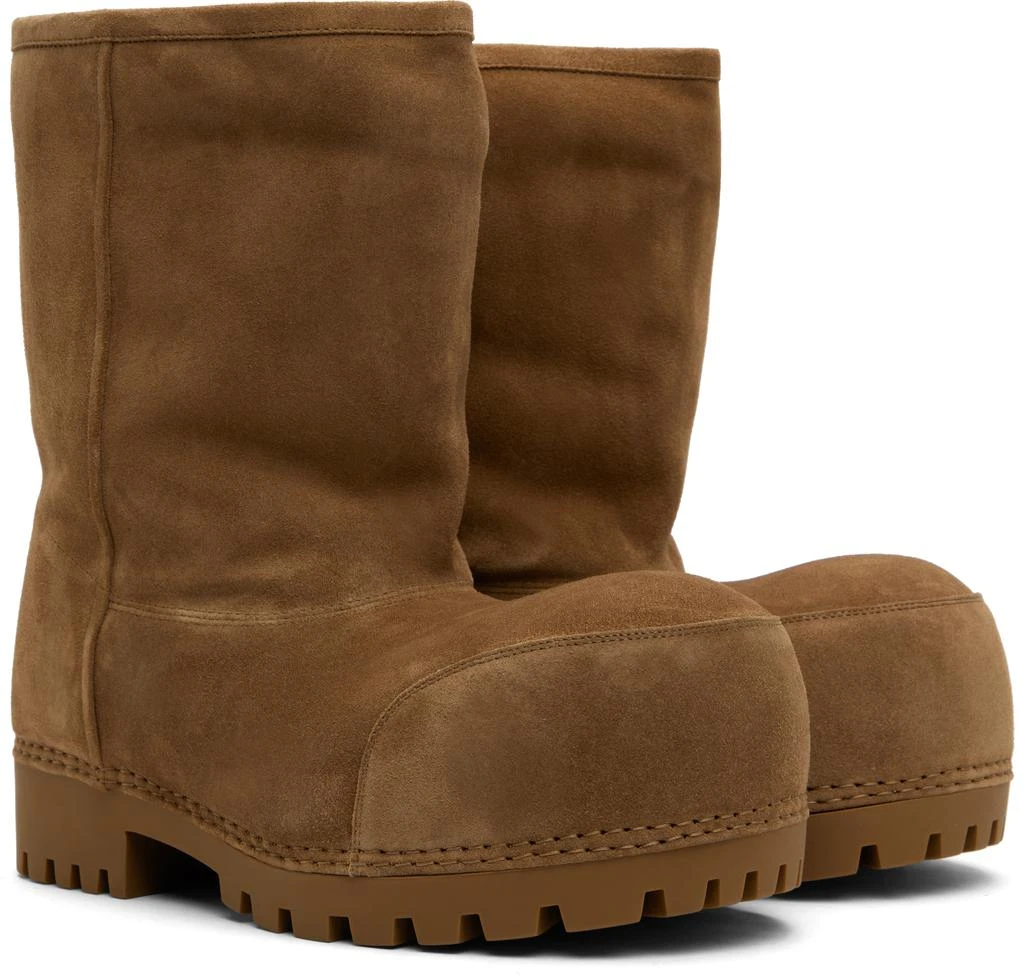 Balenciaga Tan Alaska Fur Low Boots 4