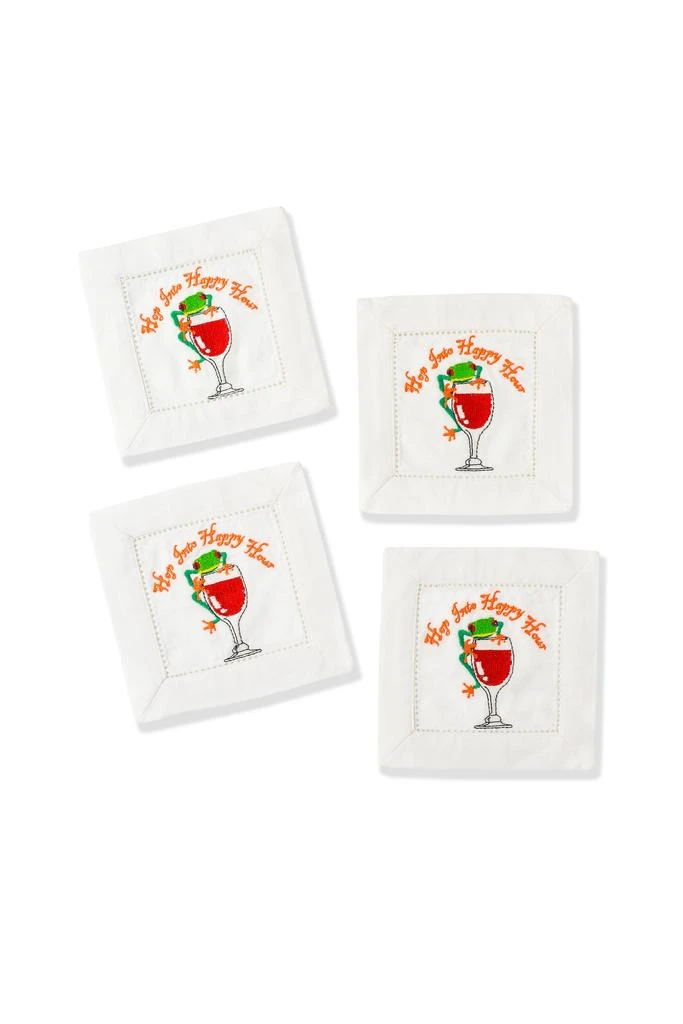 Tiramisu "Hop Into Happy Hour" Frog Cocktail Napkins – Set of 4