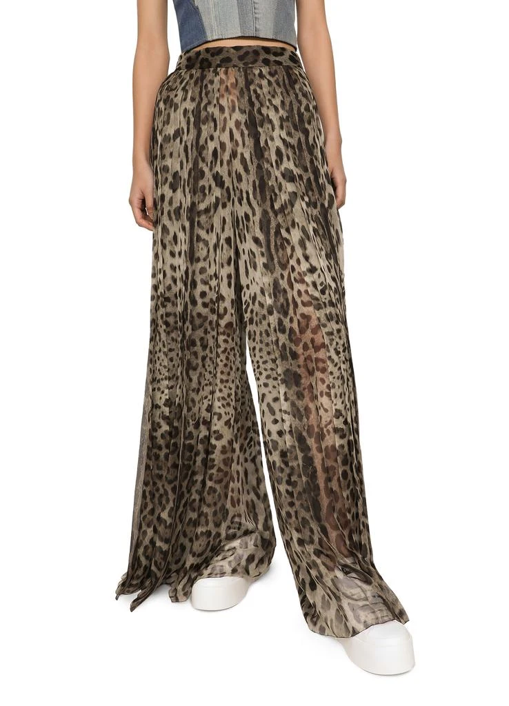 Dolce & Gabbana Leopard-print chiffon culottes 5