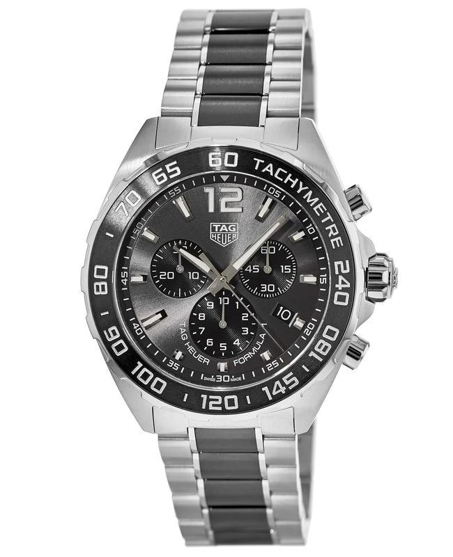 TAG Heuer Tag Heuer Formula 1 Quartz Chronograph Grey Dial Ceramic & Steel Men's Watch CAZ1011.BA0843 1