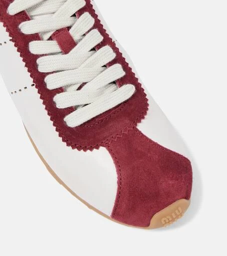 Miu Miu Plume suede-trimmed leather sneakers 5