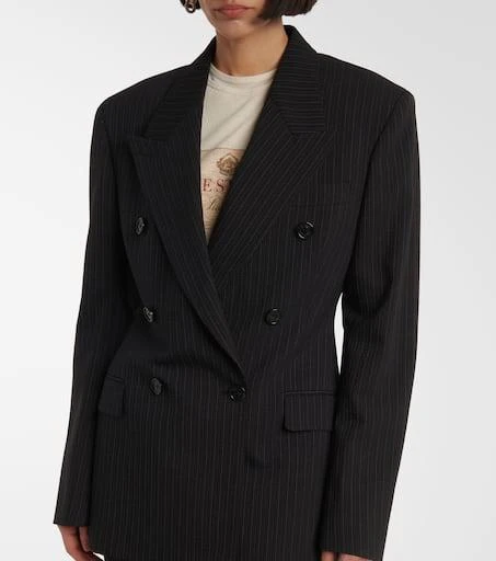 Acne Studios Pinstriped wool and cotton blazer 4