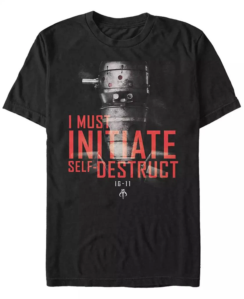 FIFTH SUN Star Wars The Mandalorian IG-11 Self-Destruct Overlay Short Sleeve Men's T-shirt 1