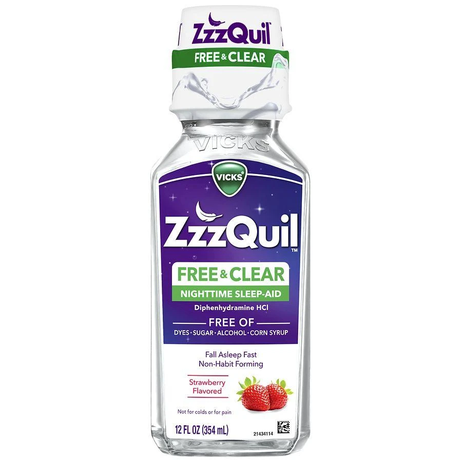 Vicks Liquid Sleep Aid, Free & Clear Strawberry