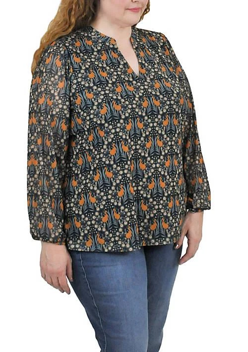 DR2 by Daniel Rainn By Daniel Rainn Split Neck Knit Top Plus 2