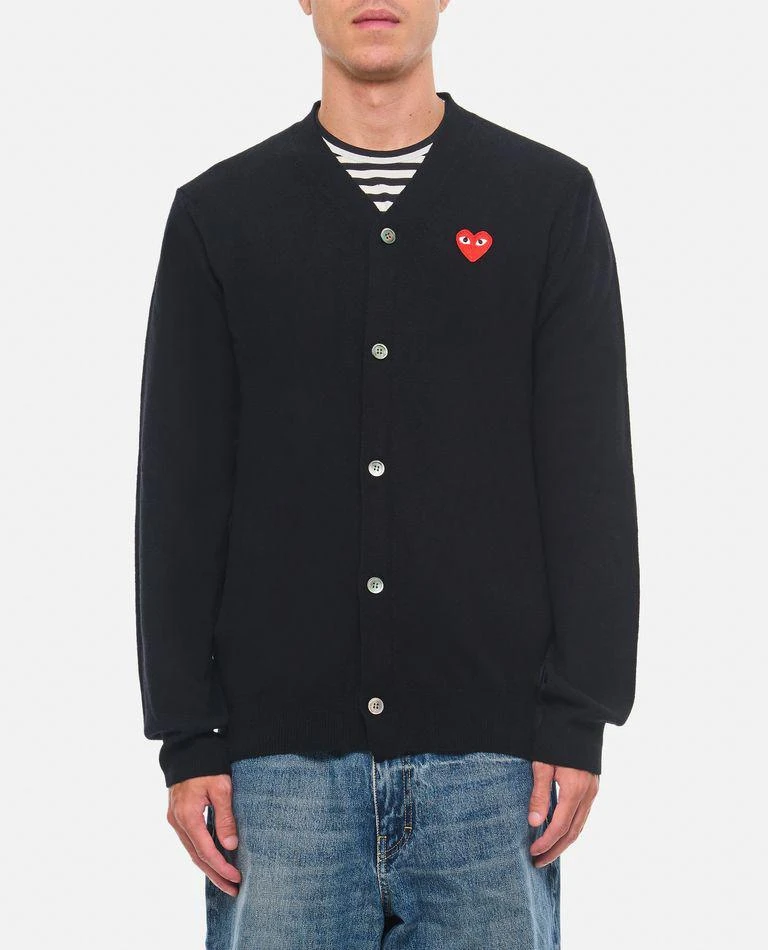 Comme des Garcons Red Emblem Play V-neck Cardigan 1