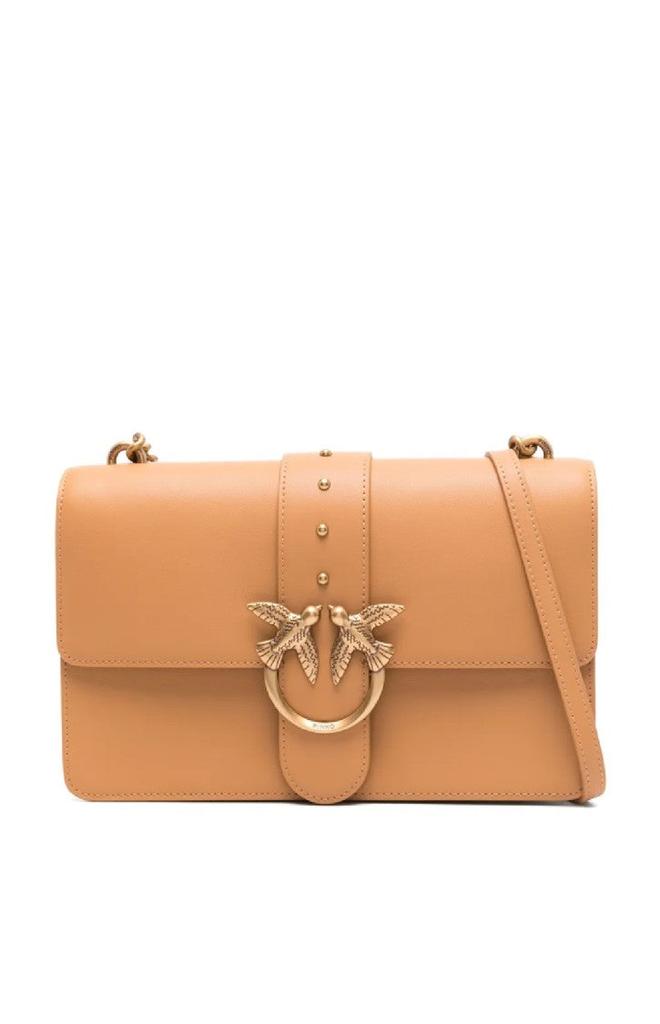 PINKO Love One Classic Leather Shoulder Bag