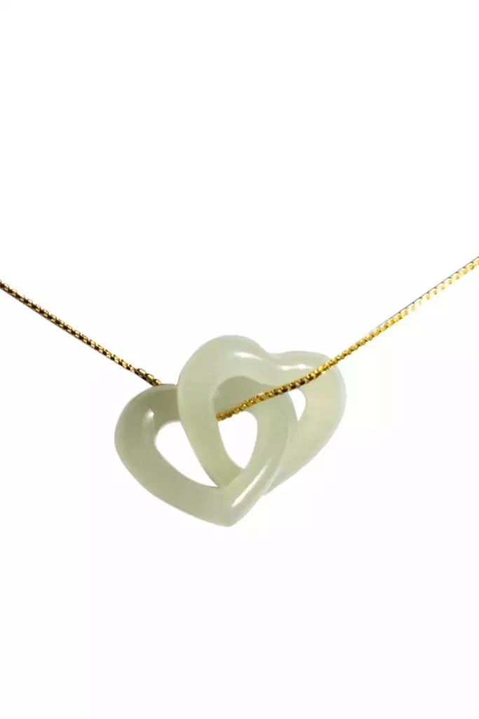 seree The hearts — Interlocking jade pendant necklace
