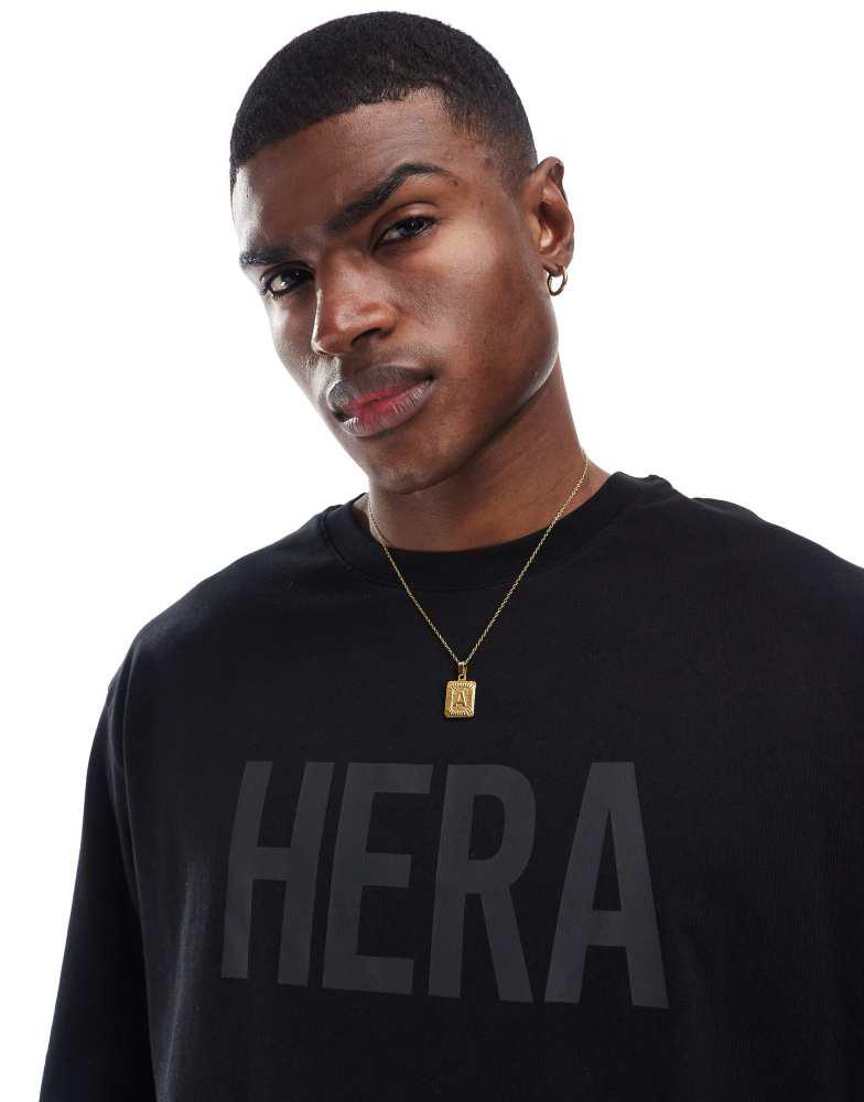 HERA Hera Mens label oversized t-shirt in black