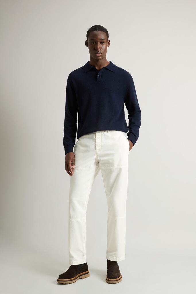 Woolrich Garment-Dyed Carpenter Pants in Pure Cotton Canvas - Men - White