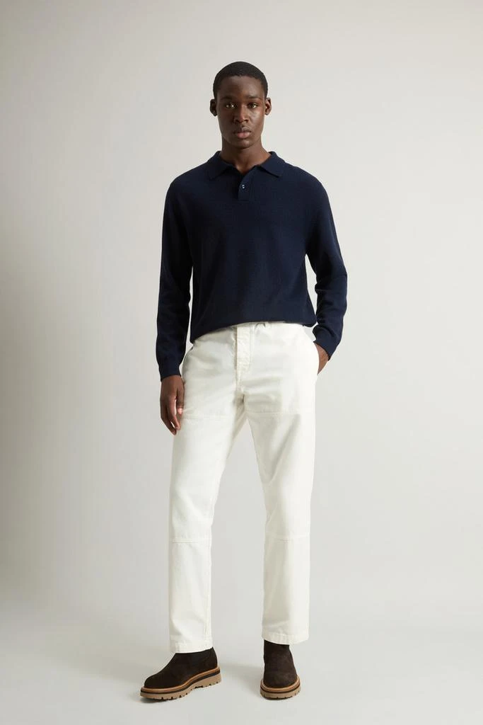 Woolrich Garment-Dyed Carpenter Pants in Pure Cotton Canvas - Men - White 1
