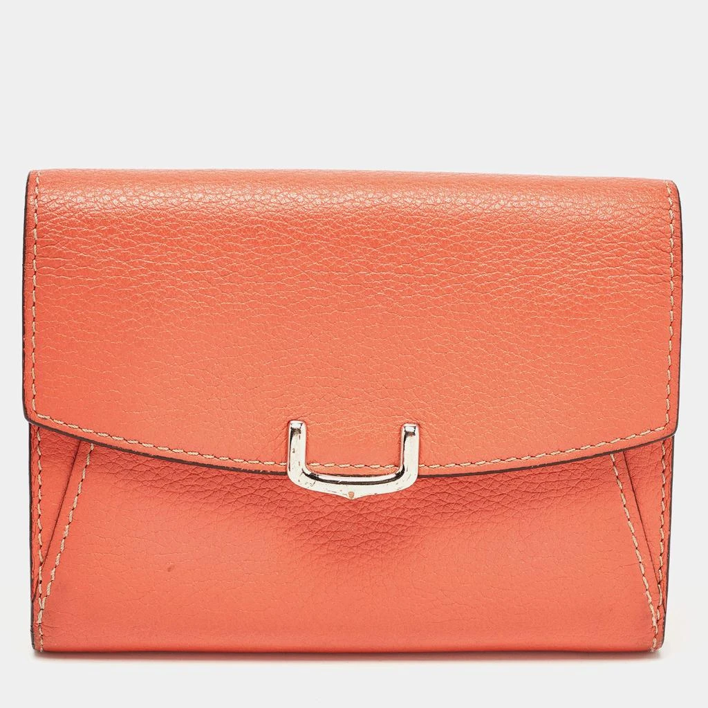 Cartier Cartier Coral Orange Leather C De Cartier Wallet 1
