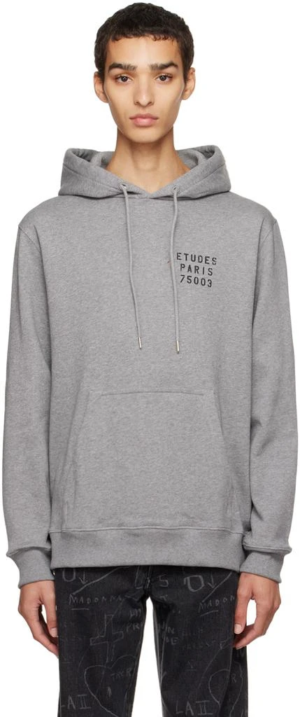 Etudes Gray Small Stencil Klein Hoodie 1