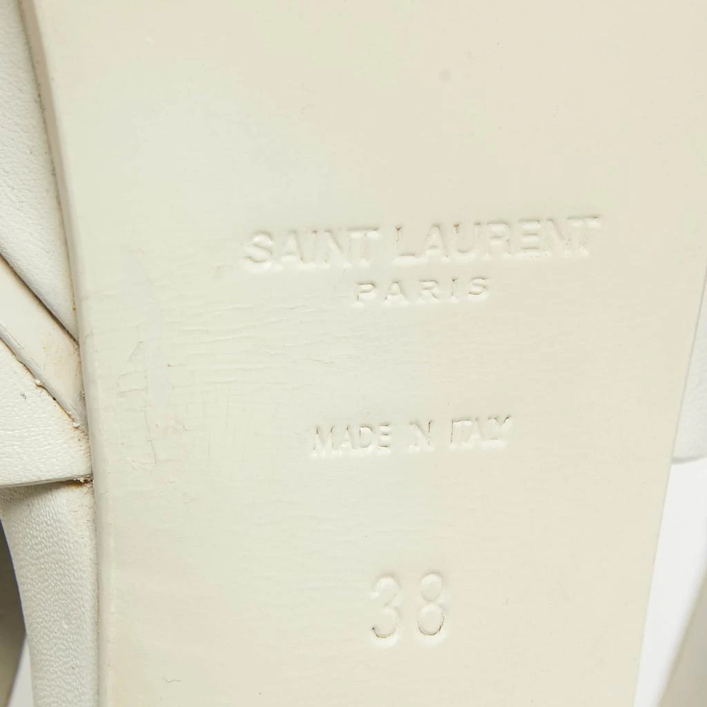 Yves Saint Laurent Saint Laurent White Leather Tribute Ankle Strap Sandals Size 38 8