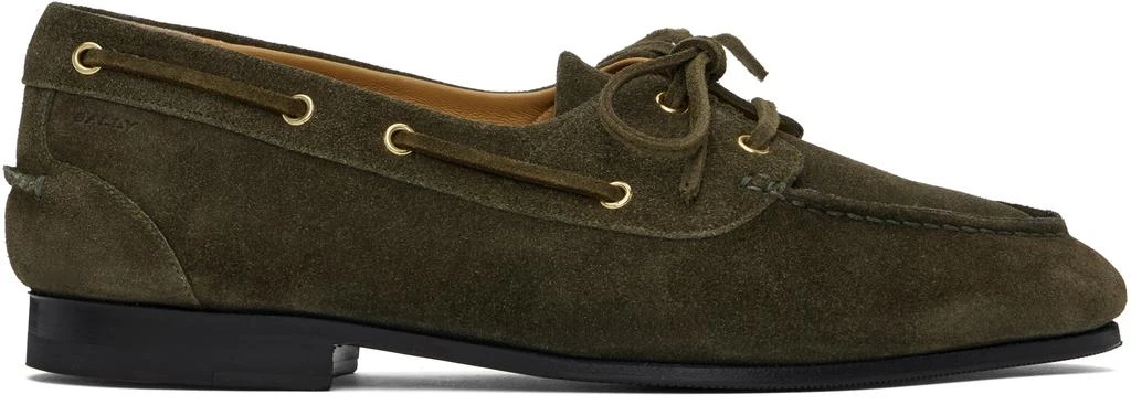 Bally Khaki Plume Boat Shoes 1