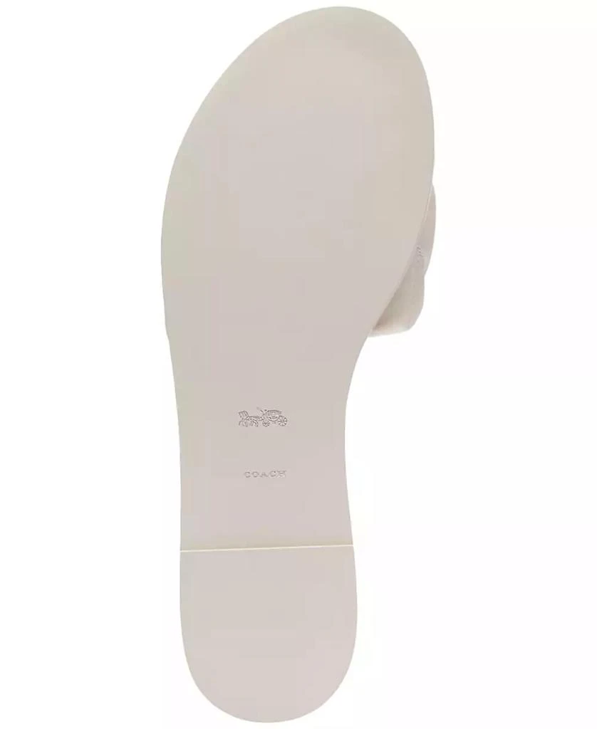 Coach Holly Quilted Puffy C Slide Flat Leather Sandals 4