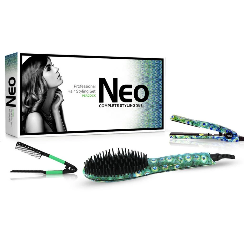NEO Choice The Heated Brush Set - Heated Straightening Brush w/ 0.5" Mini Flat Iron 
EZ Comb 2