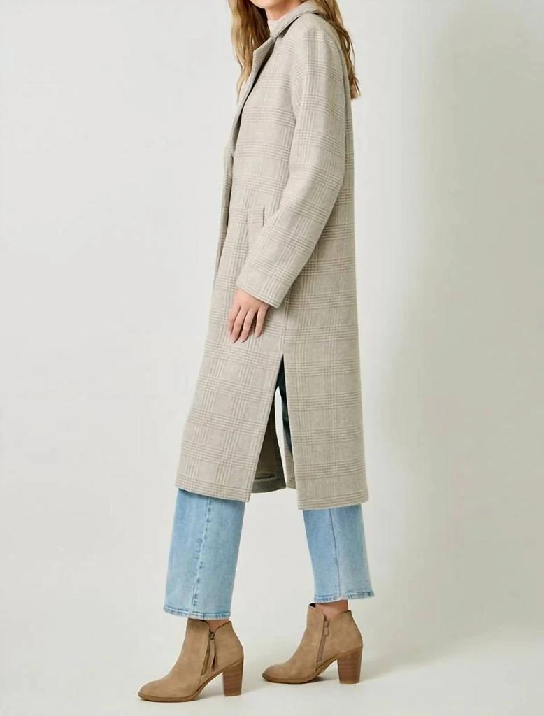 mystree Mystree - Houndstooth Plaid Long Coat 3