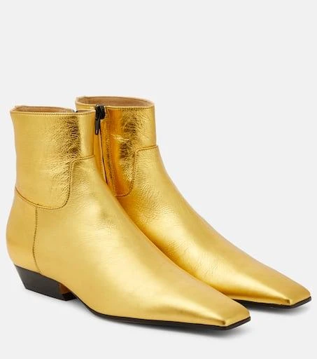 Khaite Marfa metallic leather ankle boots 1