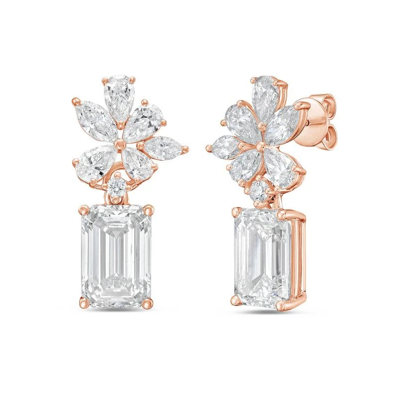 Diana M Jewels 14KT ROSE GOLD LAB GROWN DIAMOND FASHION  EARRINGS WEIGHING 10.00 CTS TW 2