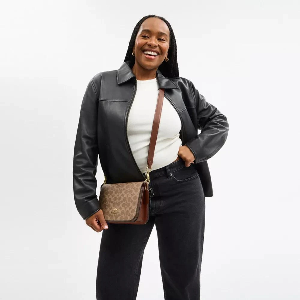 Coach Quinn Bag In Signature Canvas With Floral Chain 4