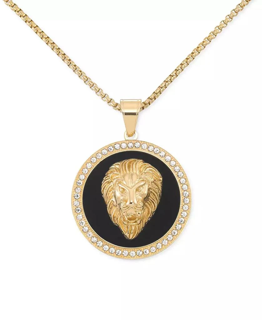 LEGACY for MEN by Simone I. Smith Black Agate
Lion Head 24" Pendant Necklace in Gold-Tone Ion-Plated Stainless Steel 1
