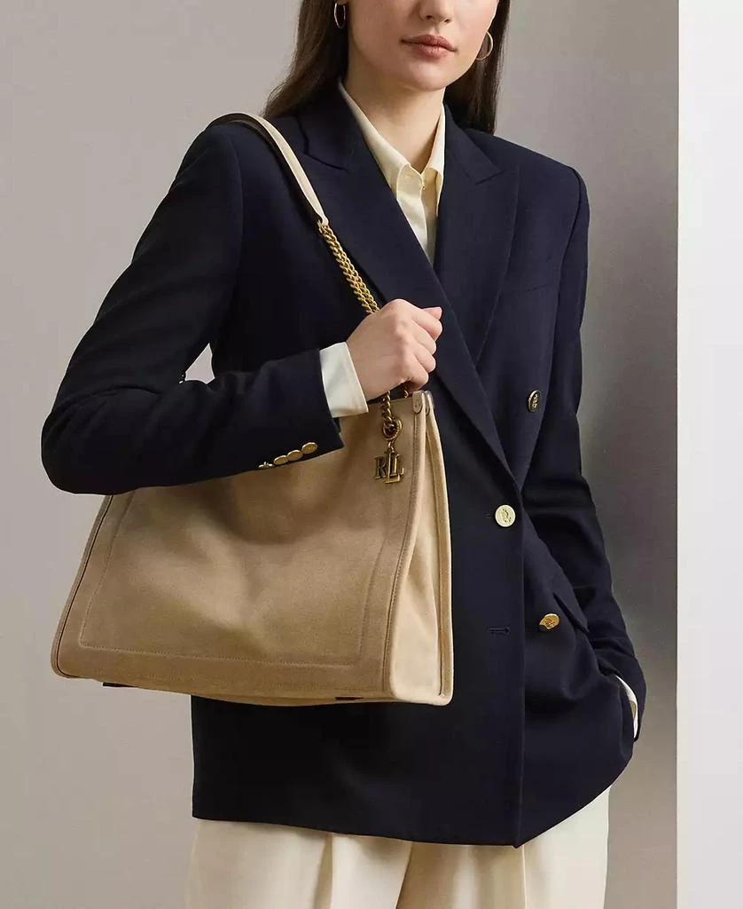 Ralph Lauren Suede Large Bradley Shopper Tote Bag 2