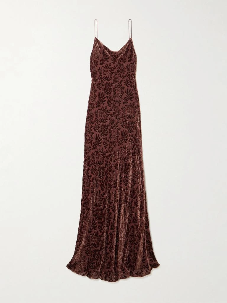 VERONICA BEARD Jolynn Devoré-velvet Maxi Dress - Plum - US0