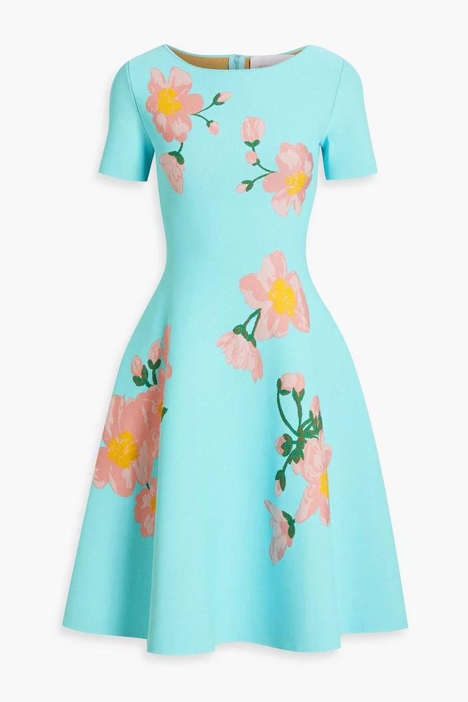 Carolina Herrera Flared jacquard-knit dress 1