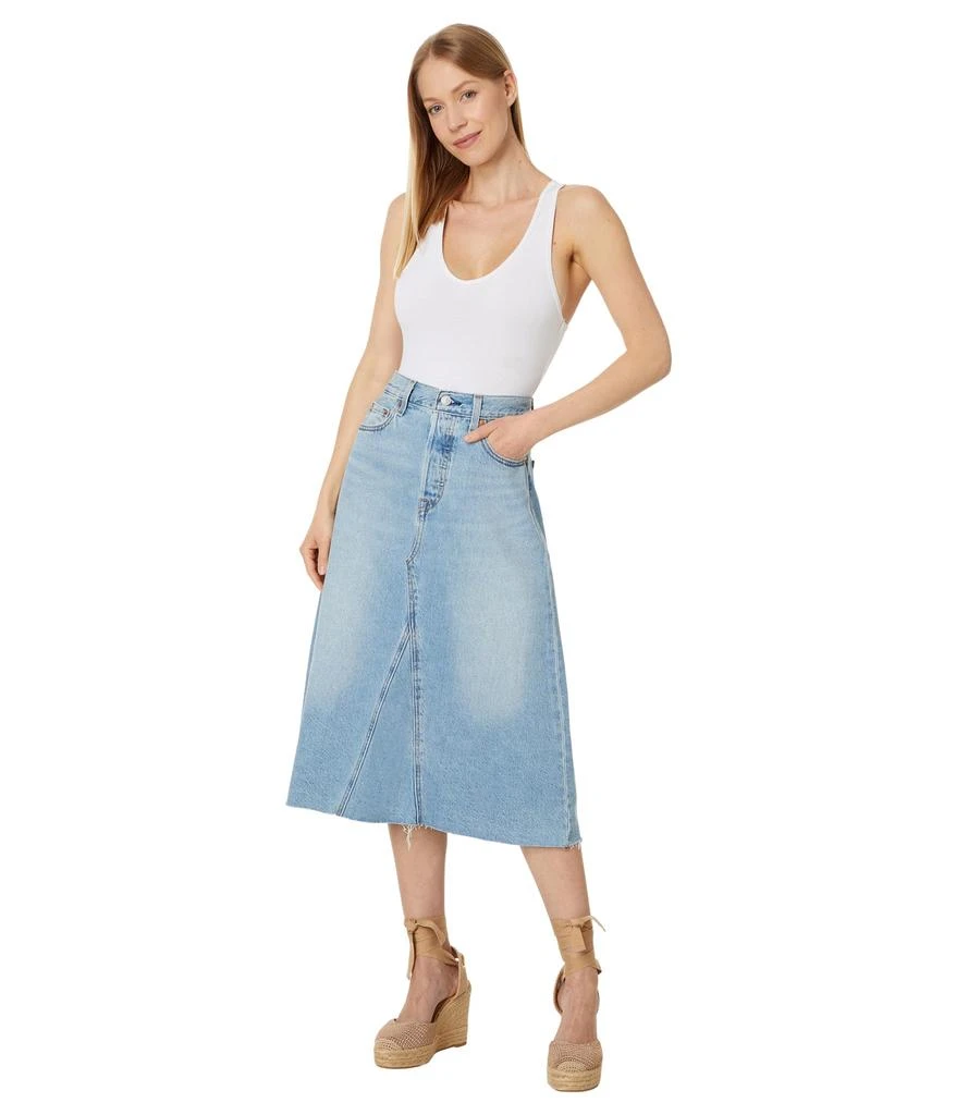 Levi's HR A-Line Deconstructed Midi Skirt 4