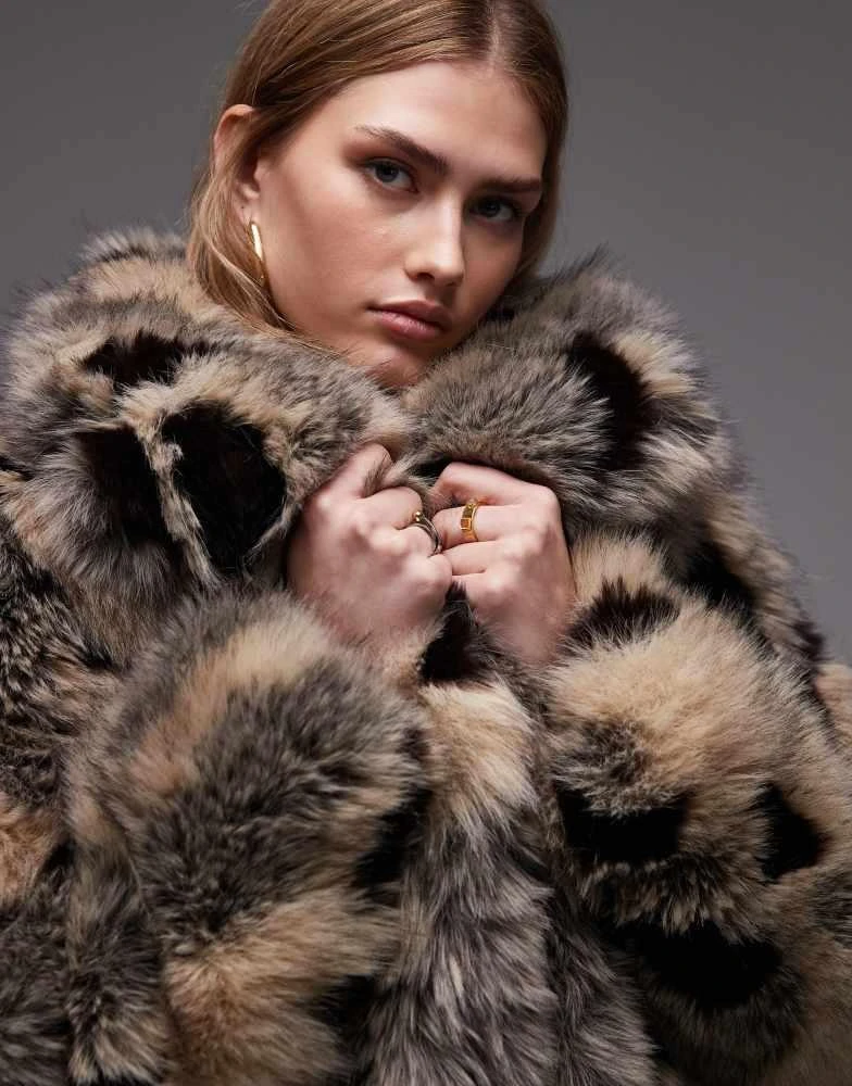
Other Stories 
Other Stories faux fur coat in  brown and grey tone 3