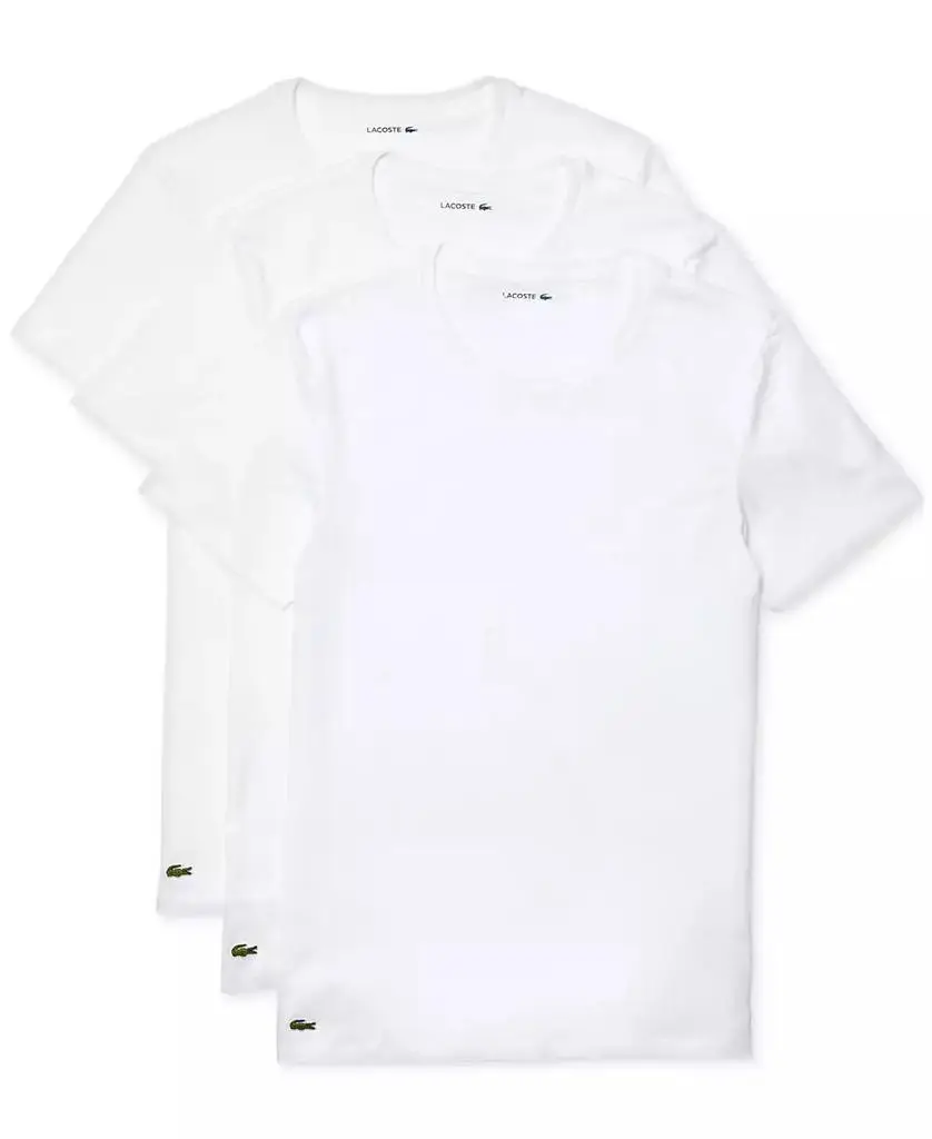 Lacoste Men's 3-Pack Regular Fit Crewneck Undershirts