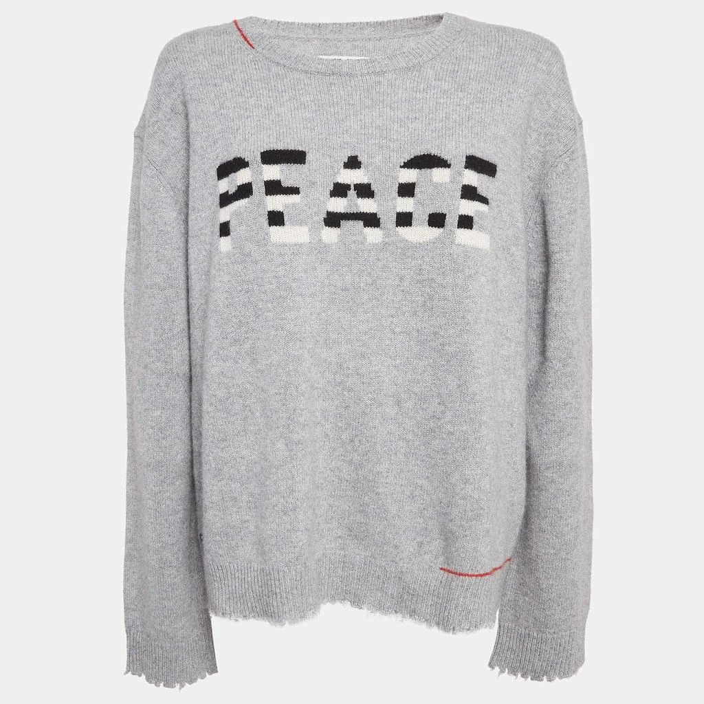ZADIG & VOLTAIRE Zadig & Voltaire Grey Cashmere Distressed Eddy Bis Jumper XL 1