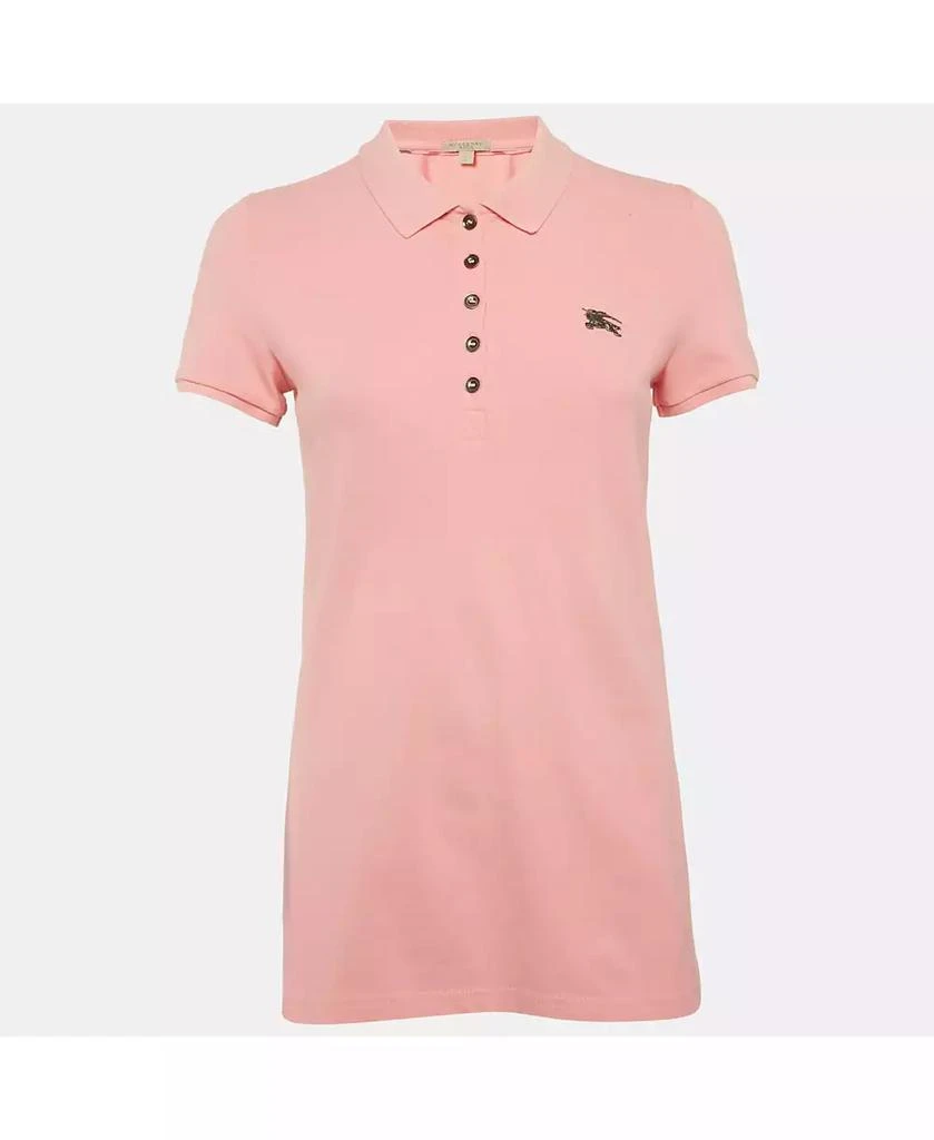 Pre-Owned Burberry Women
s Brit Pink Cotton Pique Polo T-Shirt
